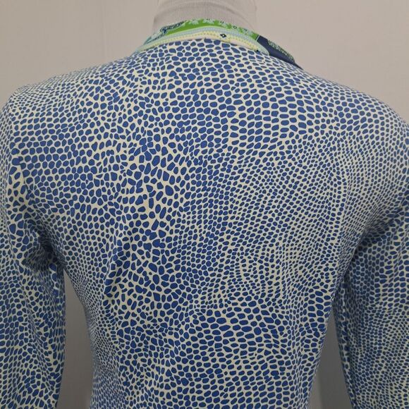 J.McLaughin Gisel Tunic Catalina V Neck Speckle Blue/White/Green Patterned Small - Picture 11 of 12